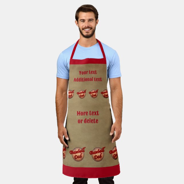 Tablier Papa de baseball personnalisé (Porté)