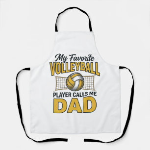Tablier Papa de volley Mon joueur préféré m'appelle Papa D