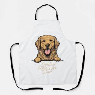 Tablier Papa Golden Retriever Gravure Vintage