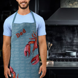 Tablier Papa Grand Homard Nouveauté Grise