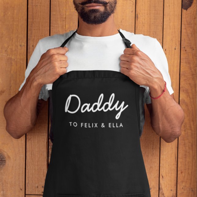 Tablier Papa | Kids Names Modern Father's Day (Créateur téléchargé)