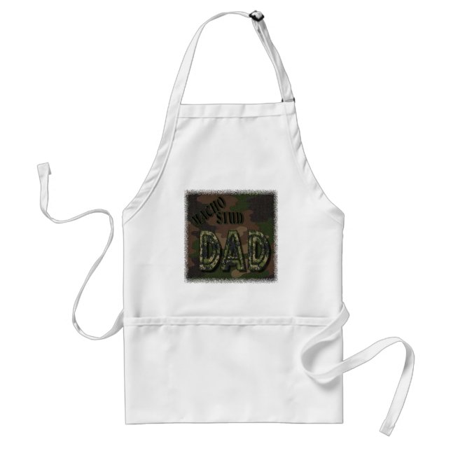 TABLIER PAPA MACHO DE GOUJON DE CAMOFLAUGE ! CADEAU VIRIL (Devant)