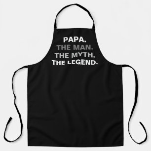 Tablier Papa Man Myth Légende Drôle Citation Noir Blanc
