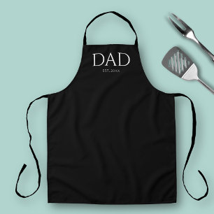 Tablier Papa moderne Est Noir simple