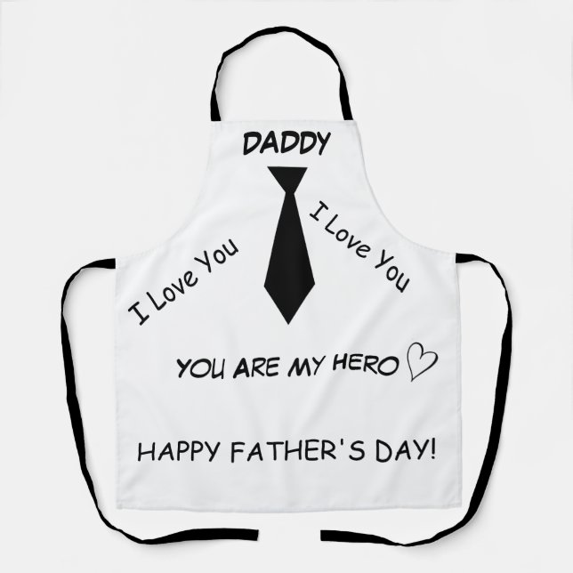 Tablier Papa, tu es ma Fête des pères de héros (Recto)