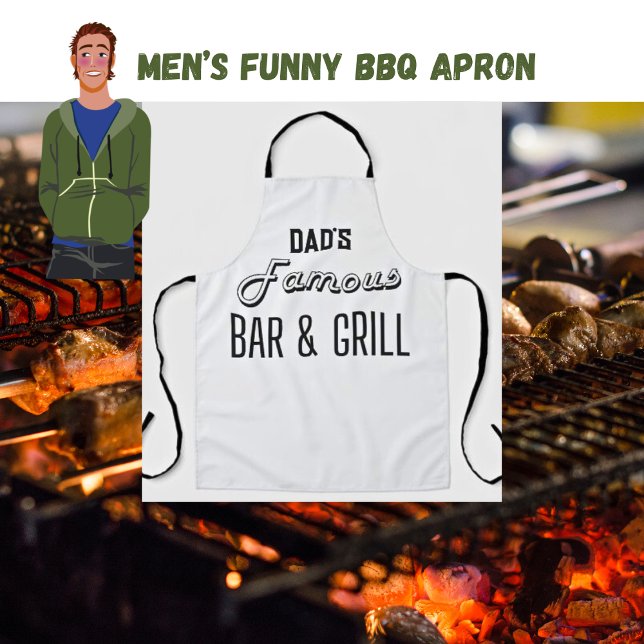 Tablier Papa's Famous Bar & Grill Funny Bbq (DAD’S Famous Bar & Grill Funny Quote Bbq Apron)