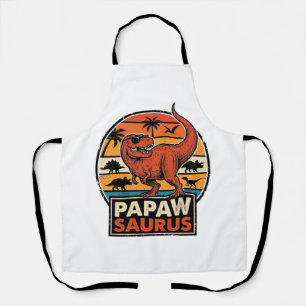 Tablier Papawsaurus Rétro Dinosaure Coucher de Soleil Desi