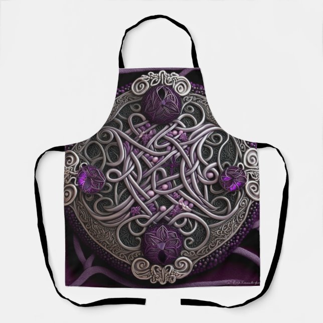 Tablier Papier d'enveloppement Celtic Rose violet (Recto)
