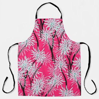 Tablier Papier peint floral asiatique rétro.