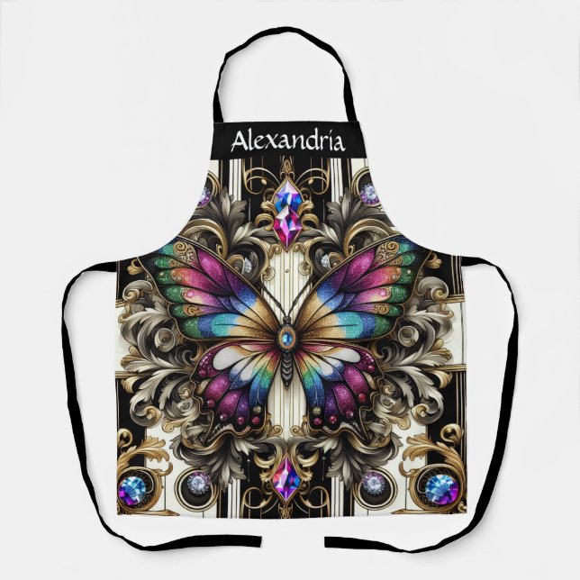 Tablier Papillon Arc-en-ciel Art Déco (Recto)