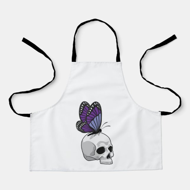 Tablier Papillon avec crâne (Recto)