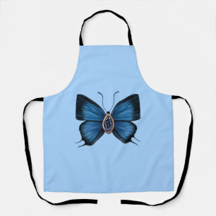 Tablier Papillon bleu de naissance personnalisé septembre