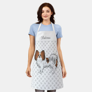 Tablier Papillon couleur sable rouge mignon avec texte per