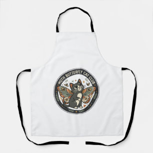 Tablier Papillon de nuit Chat POD Vector Art - Papillon de