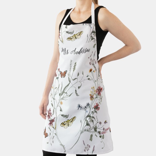 Tablier Papillon fleur sauvage personnalisé (Insitu)