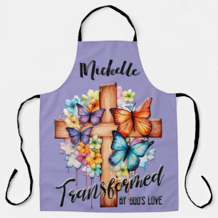 Tablier Papillon inspiré personnalisé/Croix florale