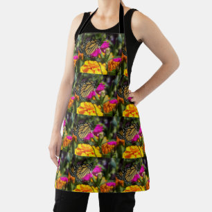 Tablier Papillon monarque sur marigold rose