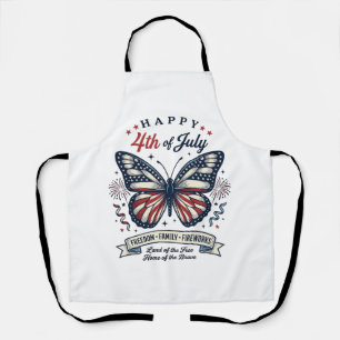 Tablier Papillon Patriotique Bonne Fête du 4 Juillet Conce