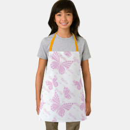 Tablier papillon rose Nom des enfants filles mignonnes