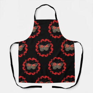 Tablier Papillon rouge dans un cercle de feu - Symbole de 