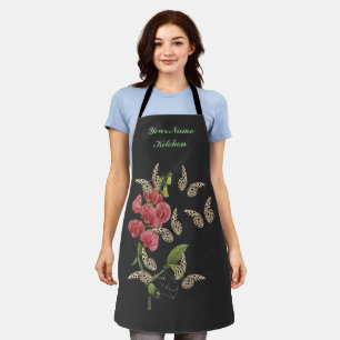 Tablier Papillons Et Fleur De Pois Doux Personnalisé