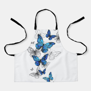 Tablier Papillons volants bleus Morpho