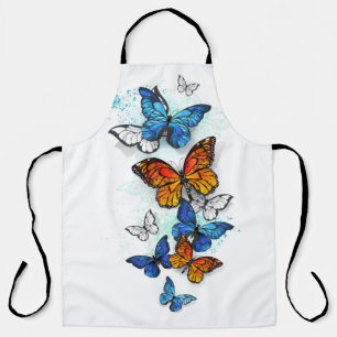 Tablier Papillons volants Morpho et Monarch