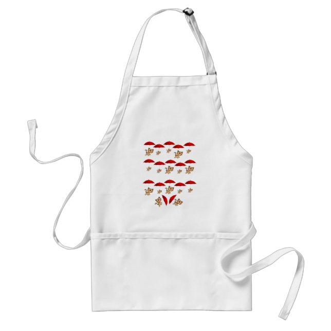 Tablier Parasols rouges Kitten Kitchen Apron (Devant)