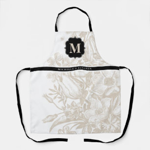 Tablier Parc floral monogramme