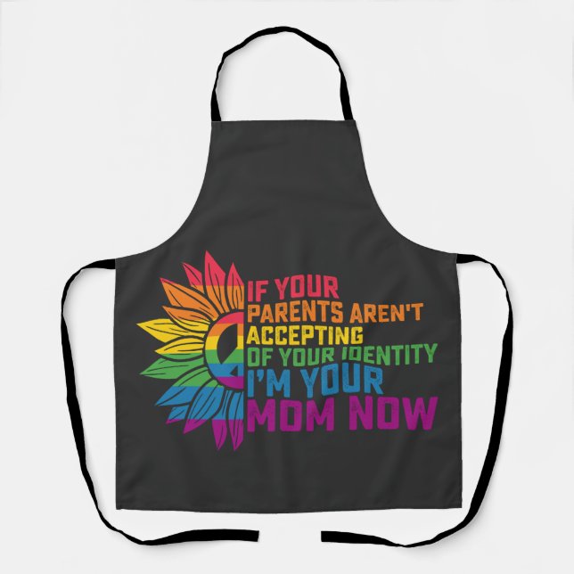 Tablier Parents LGBT Pride Acceptant Je suis Votre Maman M (Recto)