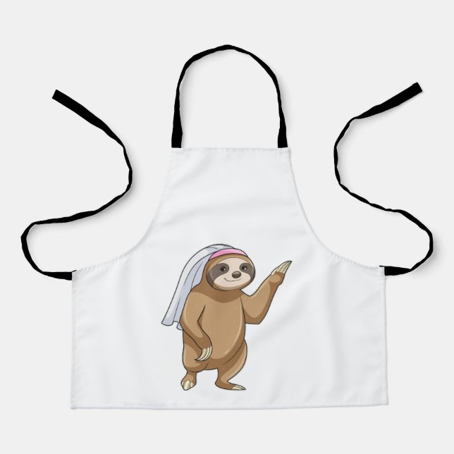 Tablier Paresseux comme mariée avec voile (Recto)