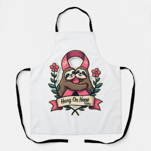 Tablier Paresseux Ruban Rose de Soutien Art de Sensibilisa