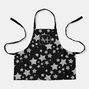 Tablier Parties scintillant argent scintille étoiles motif