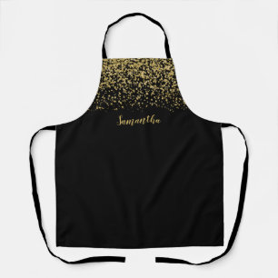 Tablier Parties scintillant Black Gold Faux personnalisée