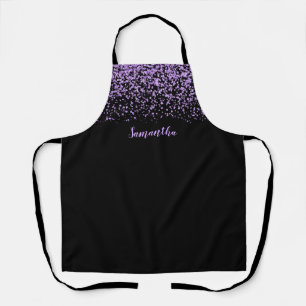 Tablier Parties scintillant Black Purple Faux personnalis