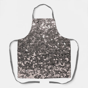 Tablier Parties scintillant d'argent métal chic boule mod