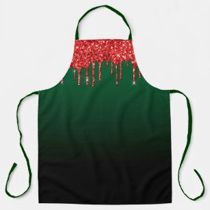 Tablier Parties scintillant de Noël rouge glam goutte sur 