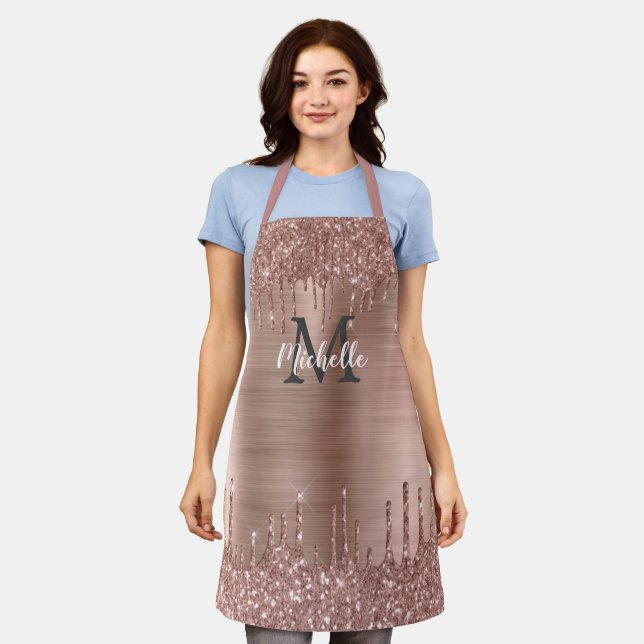 Tablier Parties scintillant moderne Rose Rose Gold Drives  (Porté)
