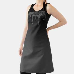 Tablier Parties scintillant noire brillante Lecteurs gris 