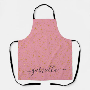 Tablier Parties scintillant or rose Glam Nom du monogramme