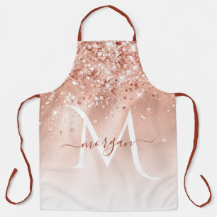 Tablier Parties scintillant Peach Rose or Monogramme
