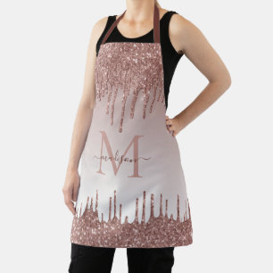 Tablier Parties scintillant Rose Gold Monogramme Élégant S