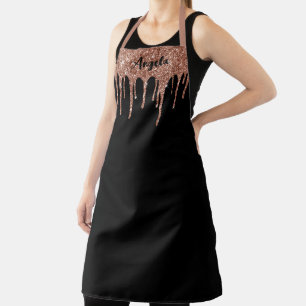 Tablier Parties scintillant Rose Gold Personnalisée Black 