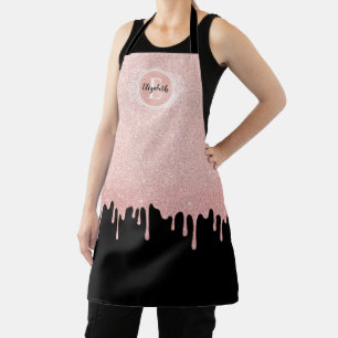 Tablier Parties scintillant Rose noir à étincelles en or