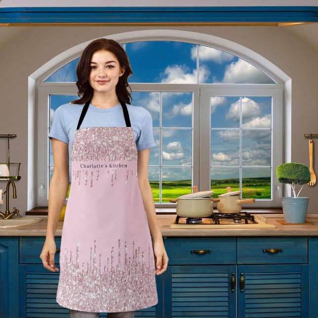 Tablier Parties scintillant rose pâle goutte à goutte du t (Créateur téléchargé)