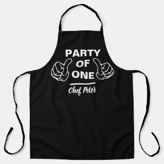 Tablier Party Of One Chef Apron - Funny Custom Kitchen
