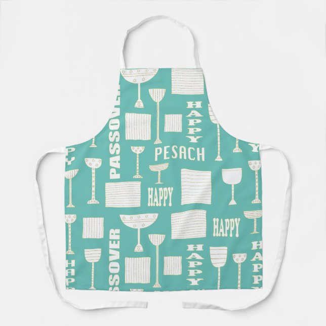 Tablier Passover Matzah Vin Bleu Apron (Recto)