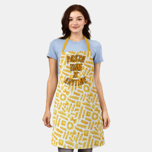 Tablier Pasta Time is Anytime Motif Double Side Design