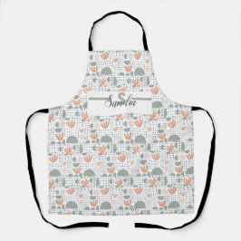 Tablier Pastel Apron personnalisé - Initiale moderne & Nom