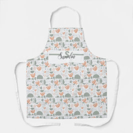 Tablier Pastel Apron personnalisé - Initiale moderne & Nom